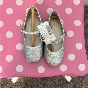 The Children's Place Silver Glitter Mary Jane Shoes